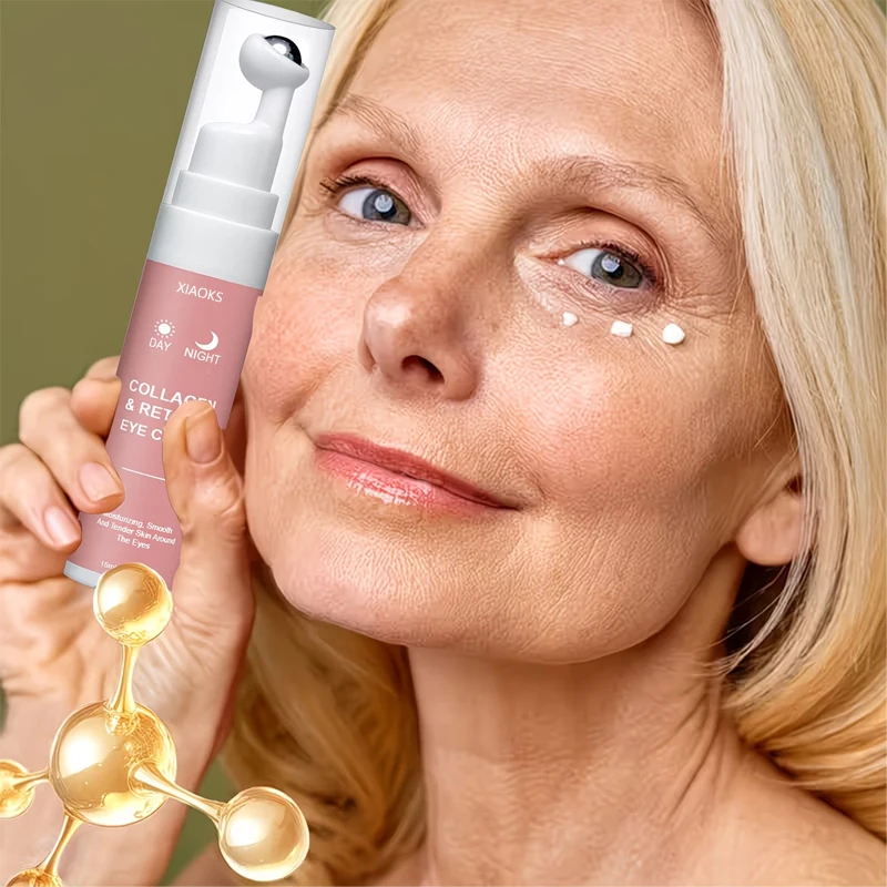 Xiaoks Collagen Day and Night Eye Cream Provides Instant Hydration and Moisturizing, Leaving Skin Clear and Delicate. It Hydrates Instantly Upon Application, with Multiple Moisturizing Essences and a Hydrating Formula, Suitable for Various Skin Types, for Morning and Evening Eye Moisturizing