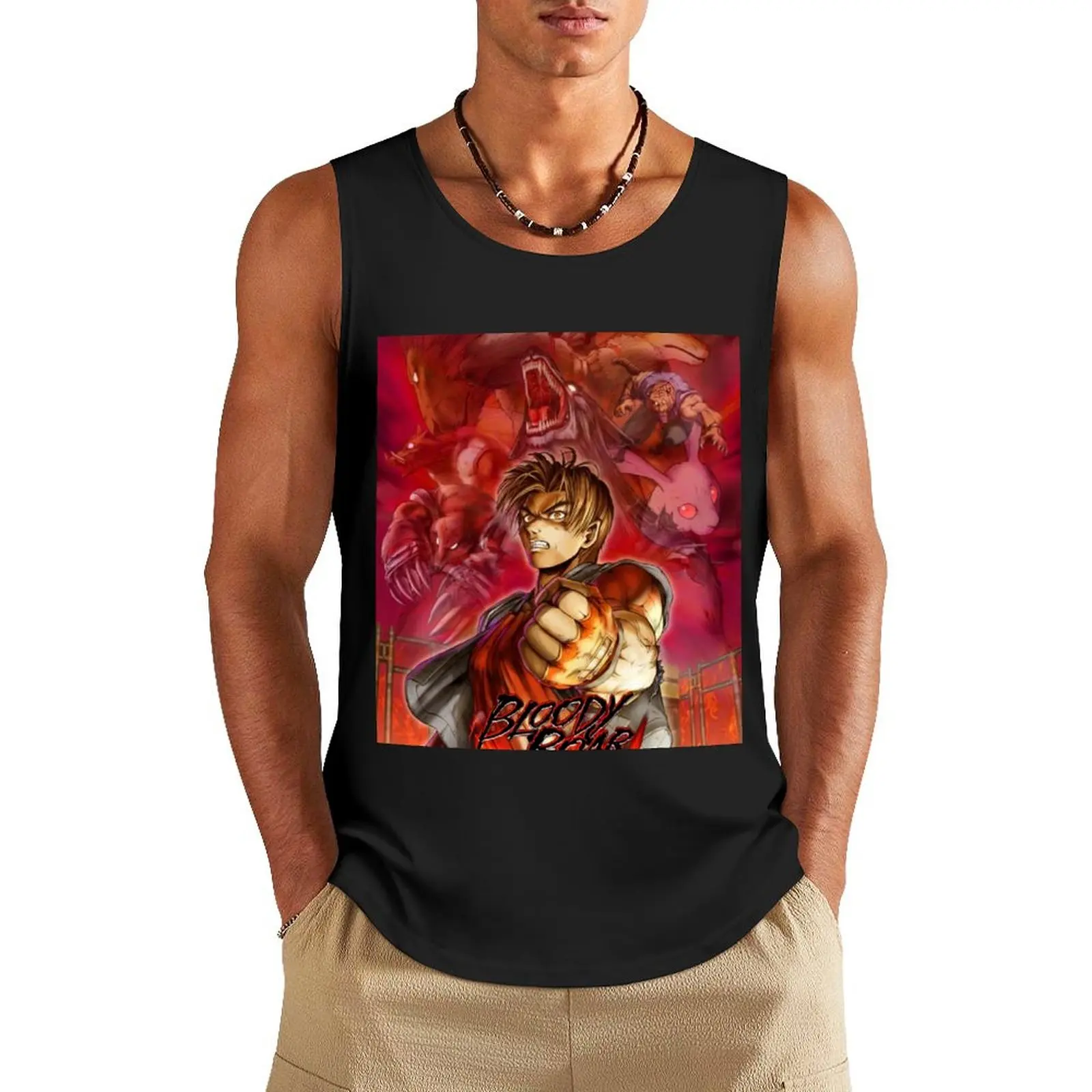 

Original Bloody Roar Poster Art Tank Top sleeveless man shirts Man sleeveless shirt clothing men