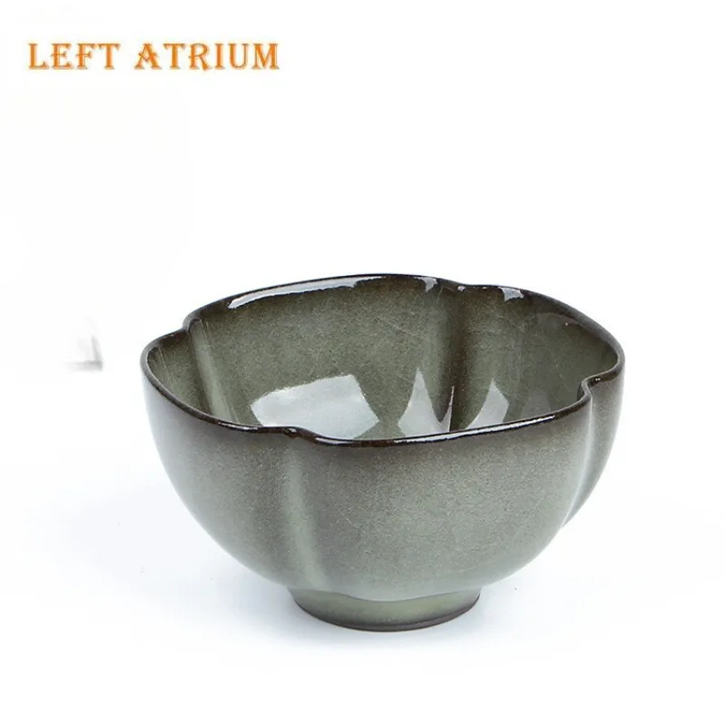 

130ml Creative Longquan Celadon Teacup Ge Kiln Ice Cracked Master Cup Iron Body Personal Tea Bowl Chazhan Kung Fu Teqaset Gifts