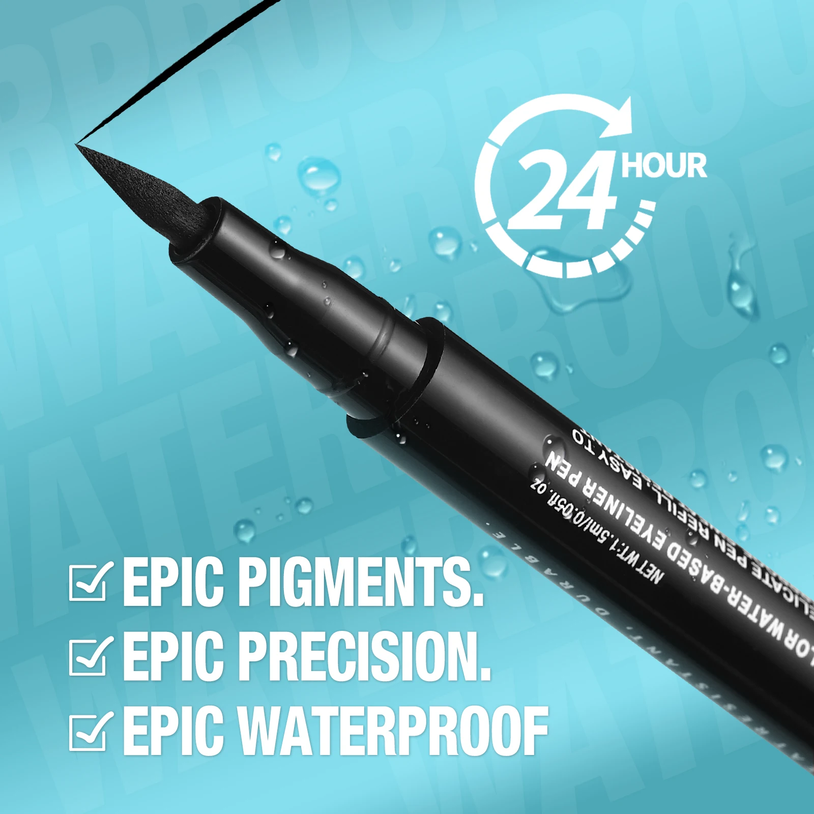 1 lápiz delineador de ojos líquido, resistente al agua y al sudor, sin manchas, fácil de aplicar, fácil de aplicar, creación de maquillaje de ojos perfecto