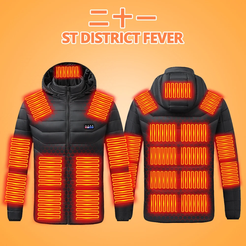 

15/21 Areas Men Women's Heating Jacket Winter USB Heated Jackets Heated Clothing Ski Camping Waterproof Warm Self Heating Coat