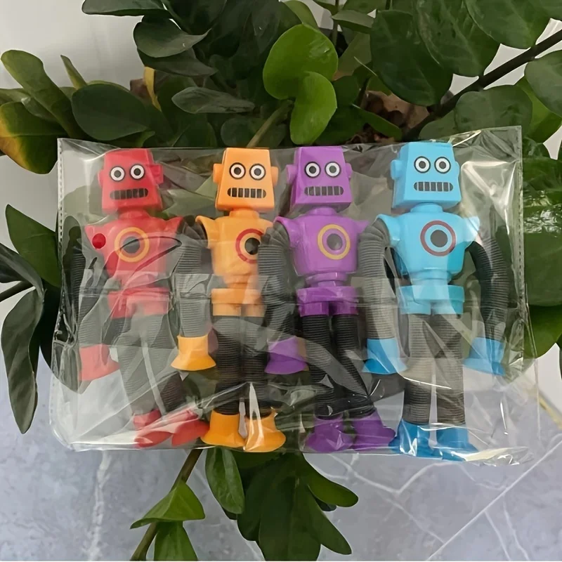 لعبة تخفيف الضغط الإبداعية تضيء أنبوب ممتد روبوت لغز مصاصة كرتونية أنبوب تلسكوبي