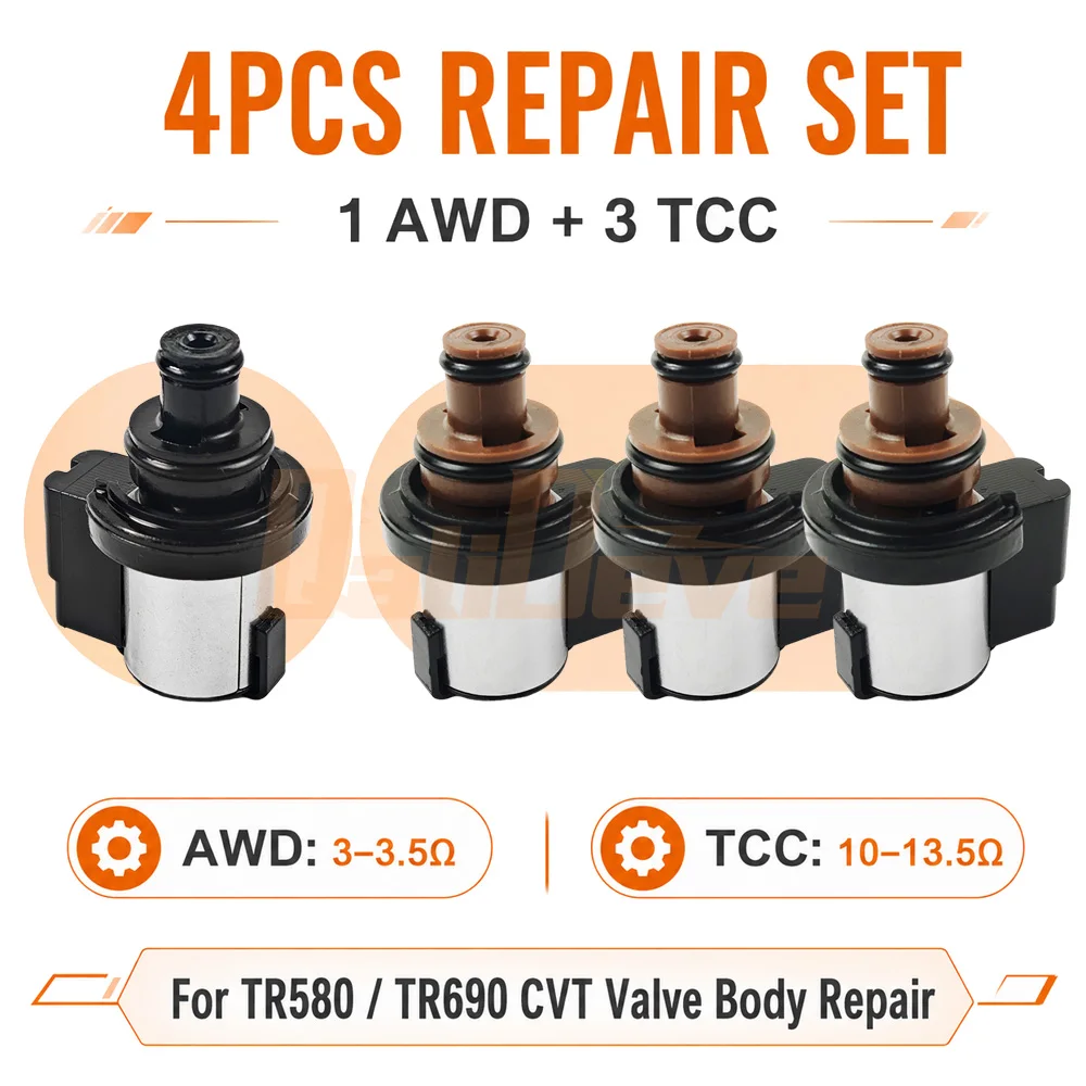 TR580 TR690 CVT TCC AWD Solenoid 3-3.5Ω 10-13.5Ω for Subaru Forester Outback Impreza Crosstrek 31825AA050 31825-AA050 31825AA051