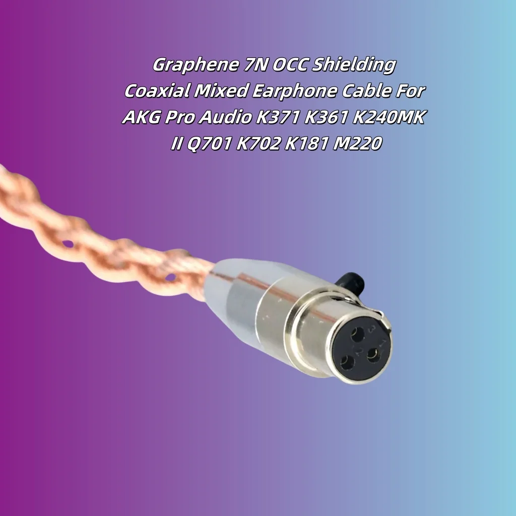 الجرافين 7N OCC التدريع محوري مختلط سماعة كابل ل AKG برو الصوت K371 K361 K240MK II Q701 K702 K181 M220 7792