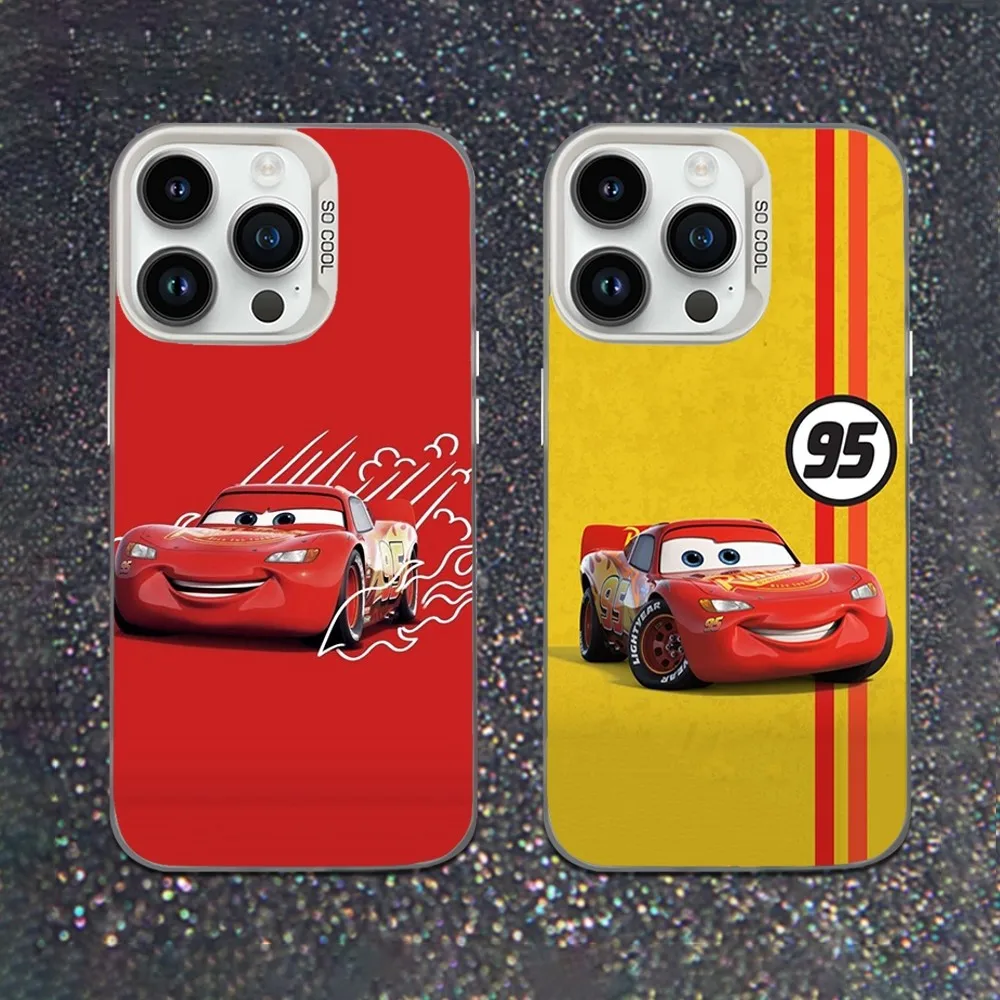 

F-Flash M-McQueen Red-95 Car Phone Case For iPhone 16,15,14,13,12,11,Mini,Pro,SE,MAX White Matte Shockproof Cover