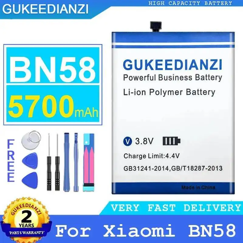 

Mobile Phone Battery For Xiaomi BN58 High Compatibility 5700Mah