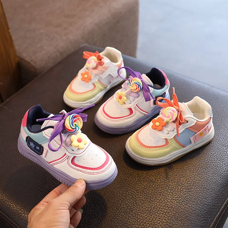 

Children Board Shoes for Girls Boys Fashion Breathable Casual Sneakers Cute Candy Flowers Kids Shoes Non-slip Soft Sports Shoes