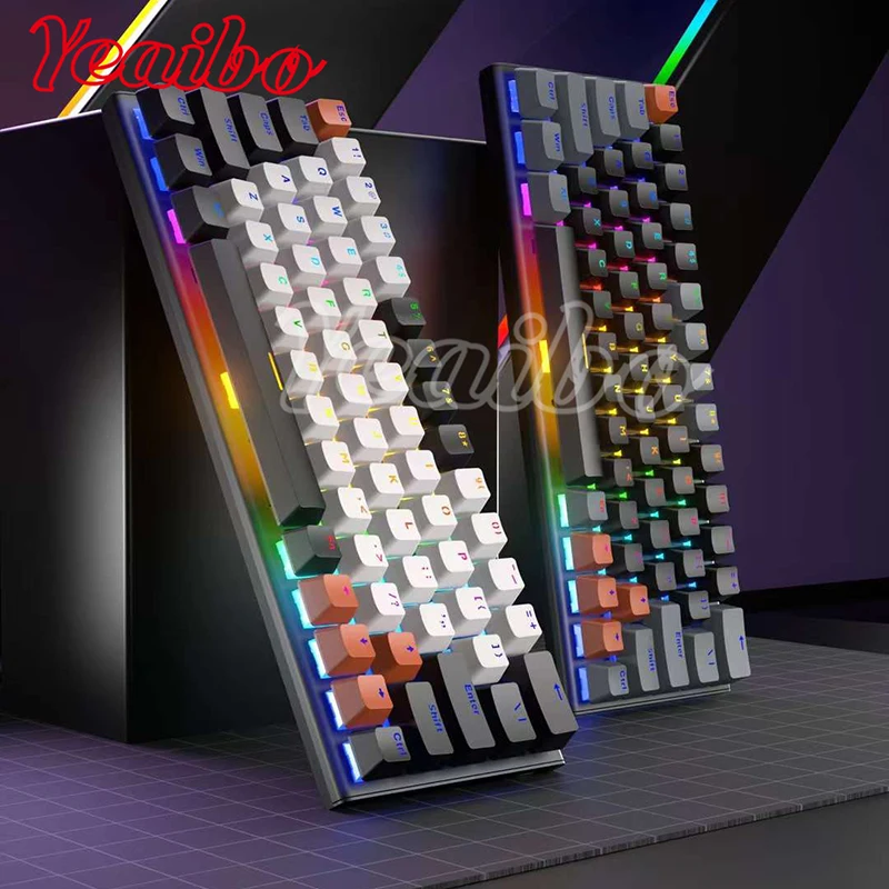 Yeaibo Combos Lipat Language Keyboard in Connecting Import Hongtu Heated Glass 75 Luminous Genchin Impact Gamin Gaming Keyboard