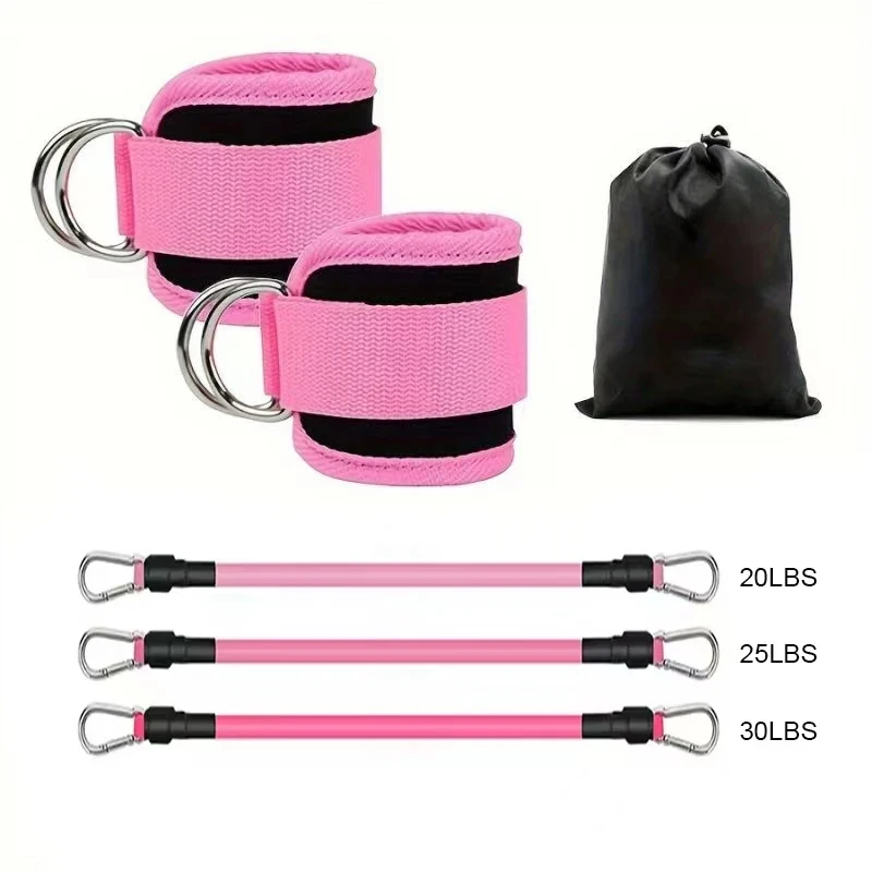 6-Piece Leg Resistance Band Set for Hip Strength Training, Running, Fitness, Ankle Resistance Bands