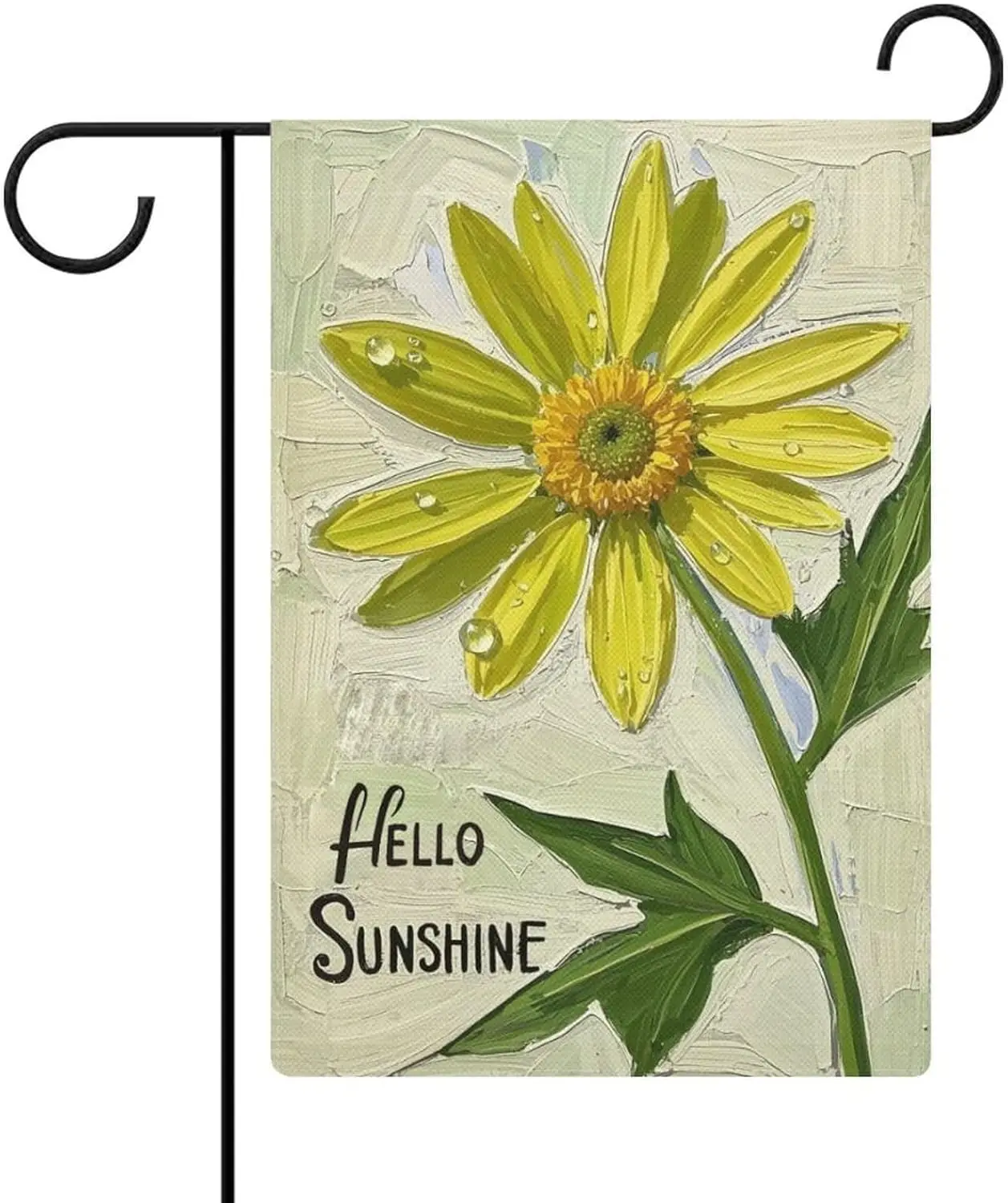 Hello Sunshine Summer Spring Floral Daisy Garden Flag 12x18 Inch Double Sided for Outside Small Burlap Welcome Yard Decorati EEZ