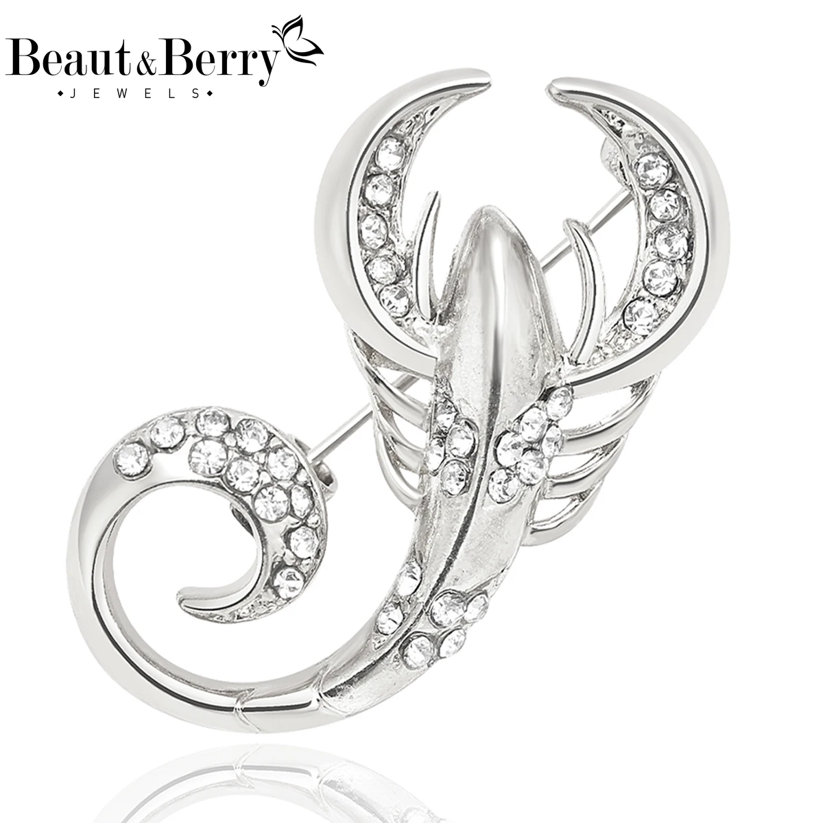 Beaut&Berry Trendy Rhinestone Scorpion Brooches for Women Unisex Insect Pins Casual Party Jewelry Accessories Gifts Decoration