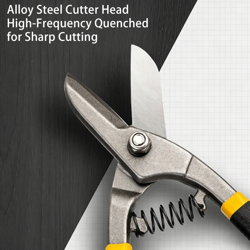 Heavy Duty 8 10 12 14 Inch Tin Snips Alloy Steel Hand Tool Stainless Steel Sheet Metal Cutter Industrial Construction Repair