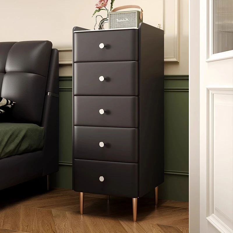 خزانة تخزين بأدراج بجانب السرير باللون الأسود على الطراز القديم من Bauhaus لتخزين المجوهرات الإيطالية البسيطة ومستشعر الضوء #3