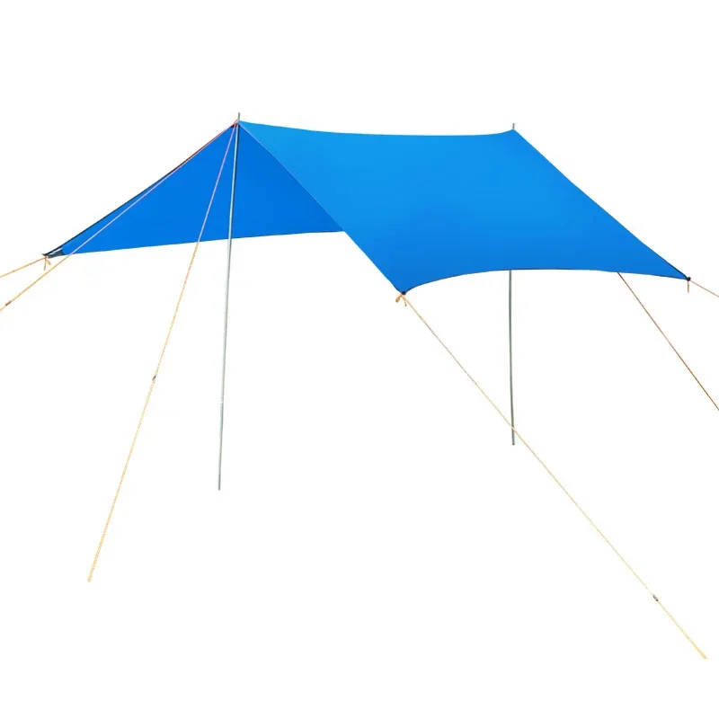 Outdoor Camping Tent Rain Fly Tarp PU 1500 Waterproof UV-proof Sun Shelter for Hammock -- Blue