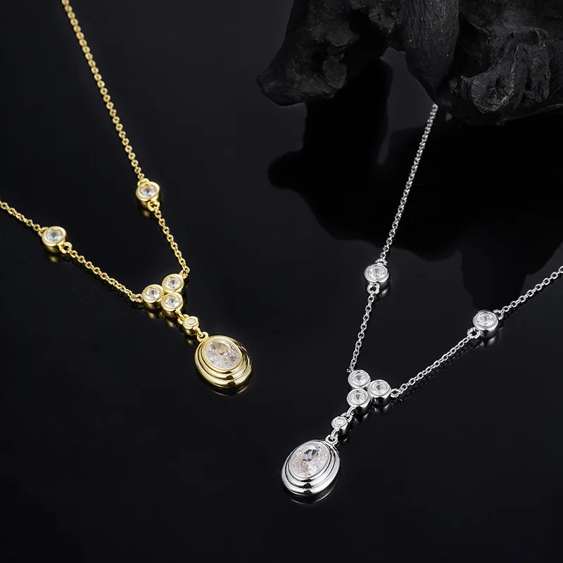 سلسلة ياقة فضية ذات طراز بسيط للنساء، مصنوعة من الفضة الإسترلينية عيار 925، مما يزيد من الأناقة الراقية. تيار مباشر عبر الحدود