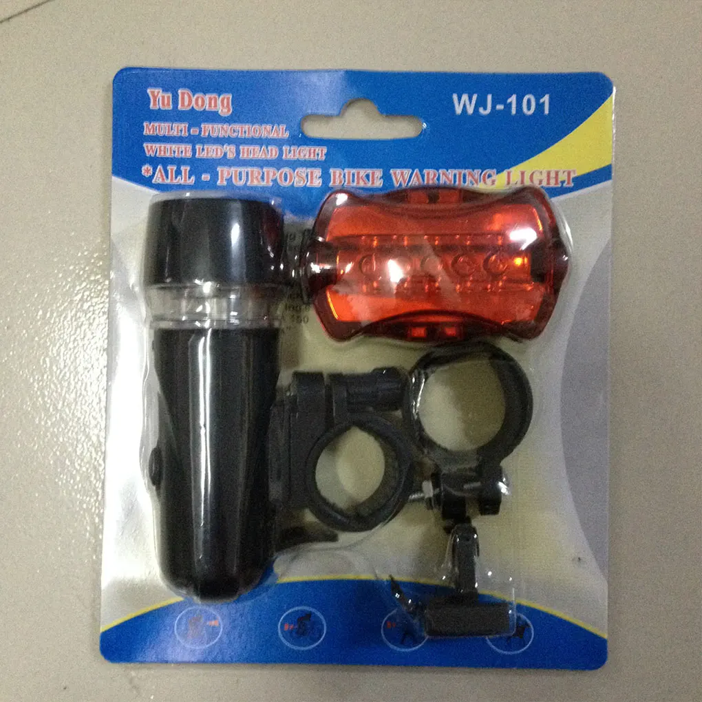 Waterproof Bright 5 LED Bike Bicycle Front Head Light Rear Back Tail Lamp Taillight Headlight