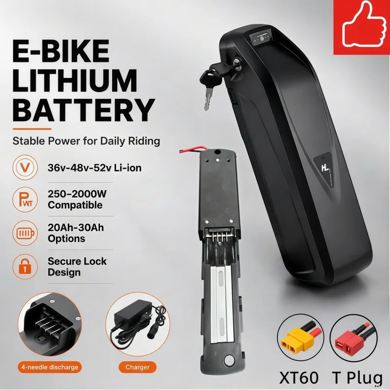 Multi-Spec Hailong Battery 36V 48V 52V, Durable Lithium Cell for Bafang BBS02 BBS03 BBSHD E-Bike