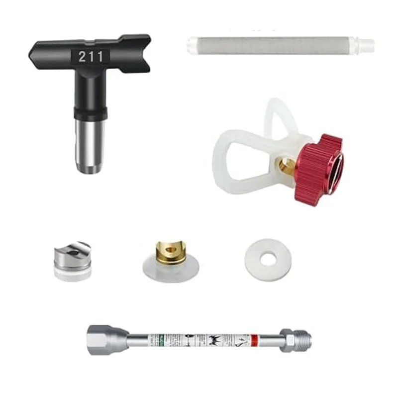

Flash Trend Airless Sprayer Paint Tips Reversible Sprayer Tip Nozzles Airless Extension Pole With Nozzle Guards & Sprayer Filter
