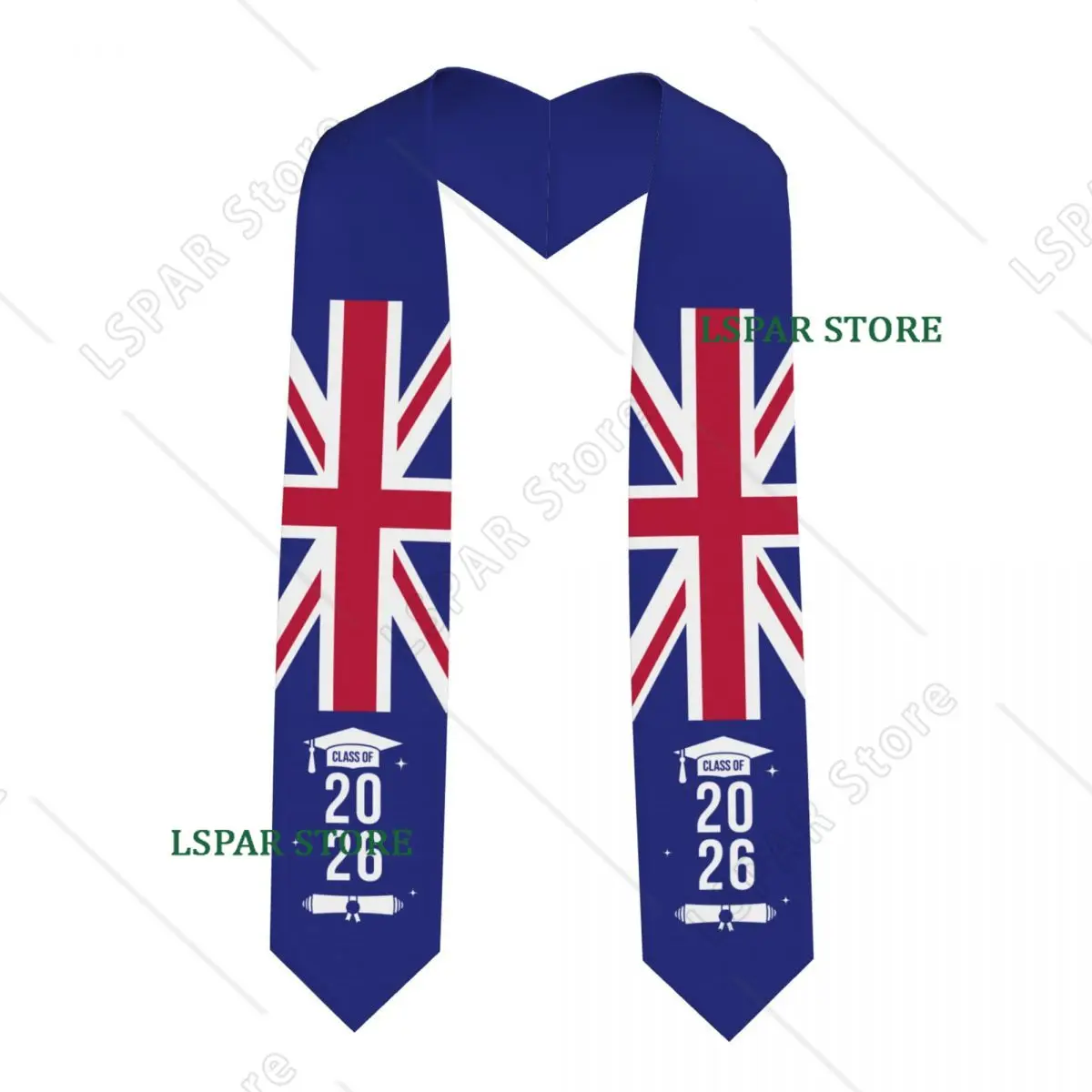 

Class Of 2026 United Kingdom UK Flag Graduation Stole Sash Scarf For International Students Proud 183CM Long