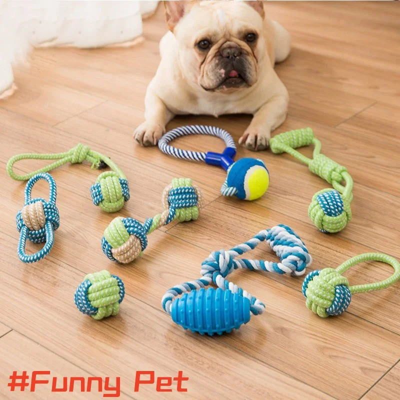 Puppy Teething  Molar Nylon Cotton Rope Funny  Interactive Toy To Cognitive World Make shedding of deciduous teeth More Faster