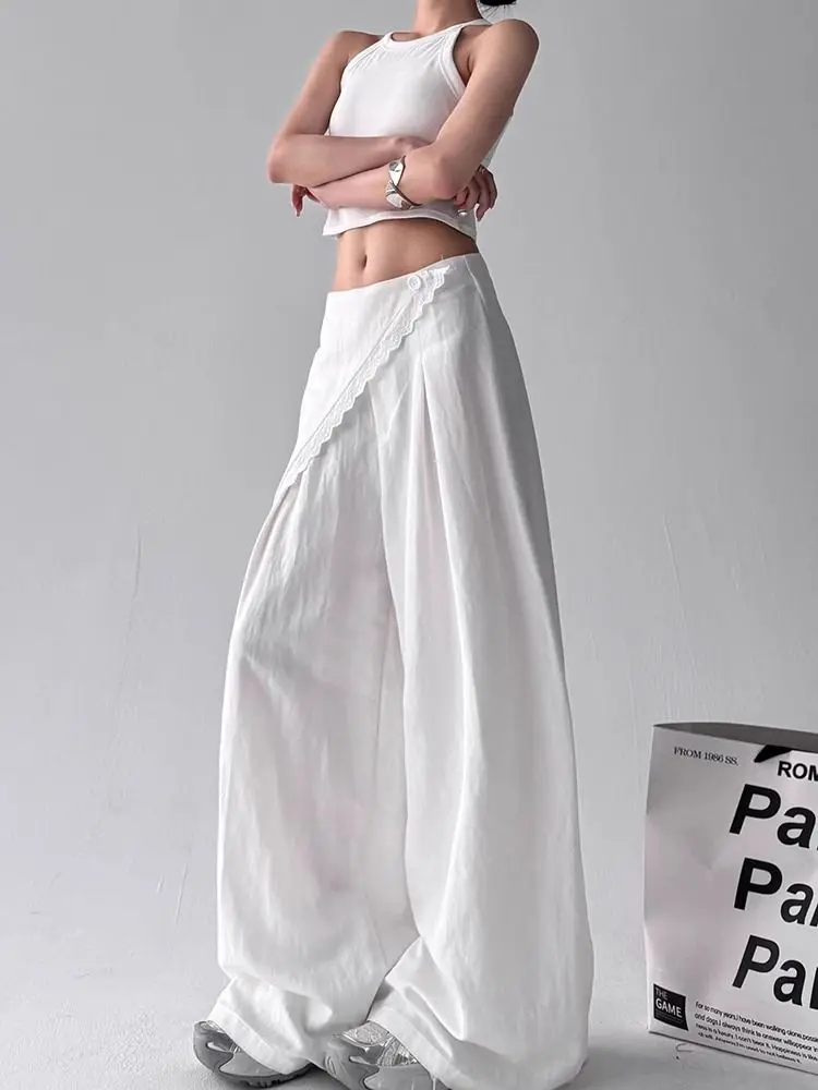 

2025 Womens High Waist Straight Leg Pants Loose Casual Wide Leg Trousers Slim Fit
