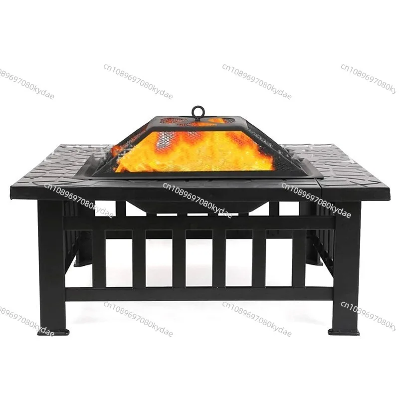 

Уличный квадратный мангал-гриль, многофункциональный стол для барбекю, стол для заваривания чая на древесном угле, печь на дровах