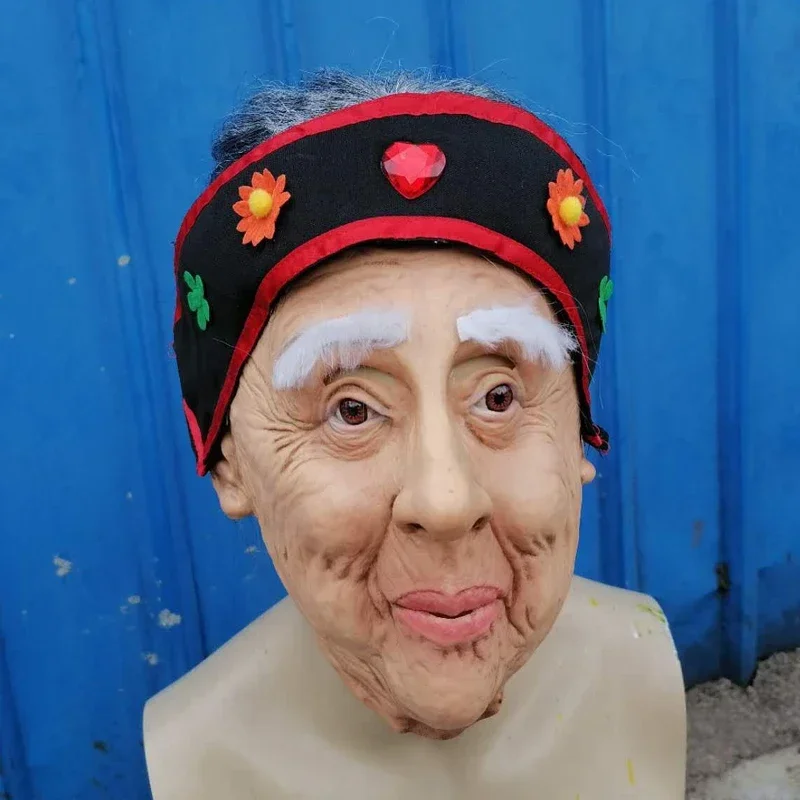 Halloween room escape role play tabletop game cos old lady old woman Meng witch old man show dress up hood