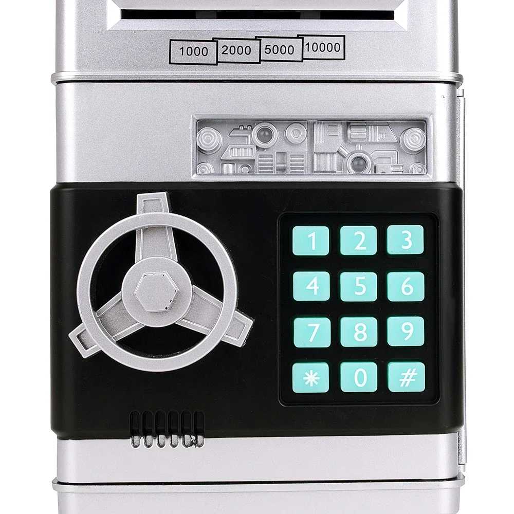 Cash Coin Automatic Deposit Banknote Money Saving Machine ATM Bank Safe Box Anpro Electronic Password Piggy Bank ATM Money Box