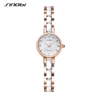 SINOBI New Design Women Fashion Wristwatches Shinning Rose Golden Bracelet Women Watches Luxury Diamond Quartz Watches for Women