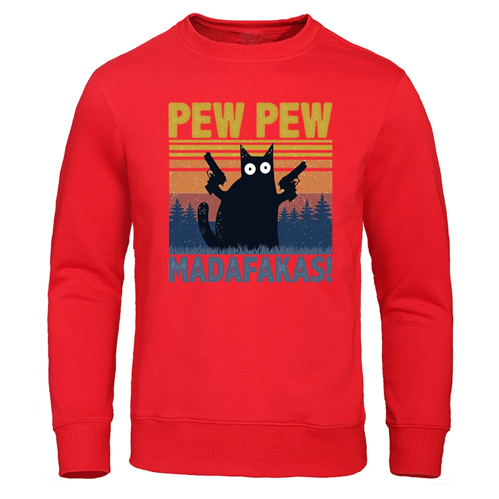 Pew Pew Madafakas Sweatshirts Mens Creativity Loose Hoodie Cartoon Fleece Hoody Harajuku Clothing Casual O-Neck Hoodie Pullover