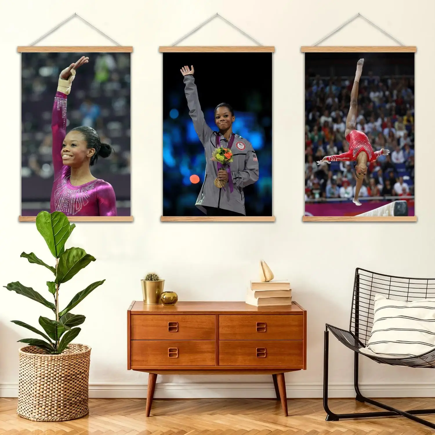 gabby douglas Framed Wall Painting Canvas Art Poster and Wall Art,  Modern Family Bedroom Decor, Posters,Decorative painting