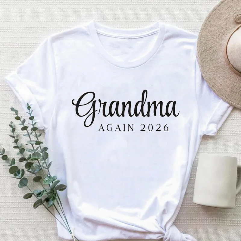Grandma Again 2026 Shirt Custom New Grandma T-Shirt Personalized Pregnancy Announcement Tee Mother's Day Gift