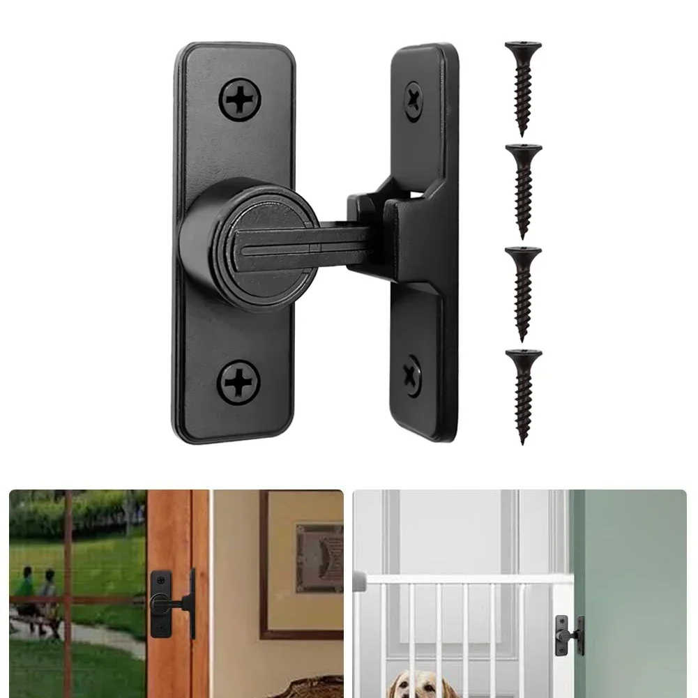 Barn Door Lock Bolt 90 Degree Flip Gate Latch Heavy Duty Sliding Barn Door Latch Lock Wine Cabinet Closet Right Angle Loc