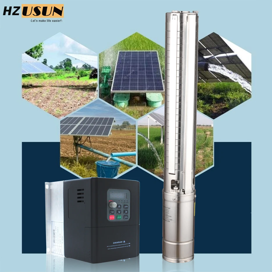 10 HP Solar Powered Agriculture Submersible Water Irrigation Pump for Farms 200M Deep Well Dewatering Solar Pumping Set System