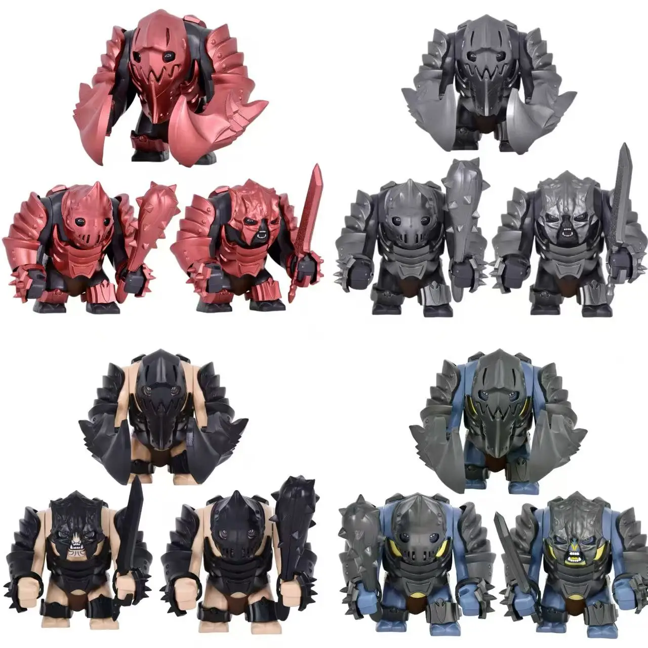 Lord of the Rings Big Armored Orc Troll Building Blocks Model, Medieval Warrior Assembled Bricks ,Festival Gift