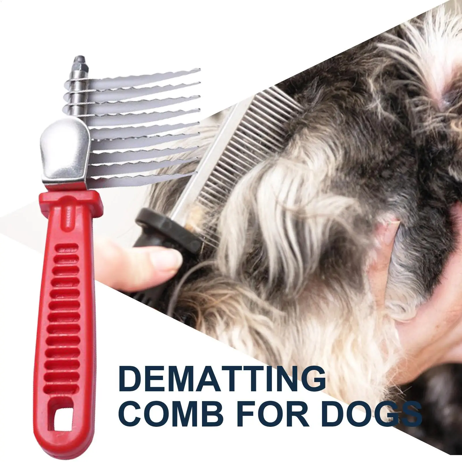 1PC Pente para Cães e Gatos, Ferramenta de Tosa Profissional, Pente Rake de Aço Inoxidável para Desembaraçar e Remover Pelos Enrolados