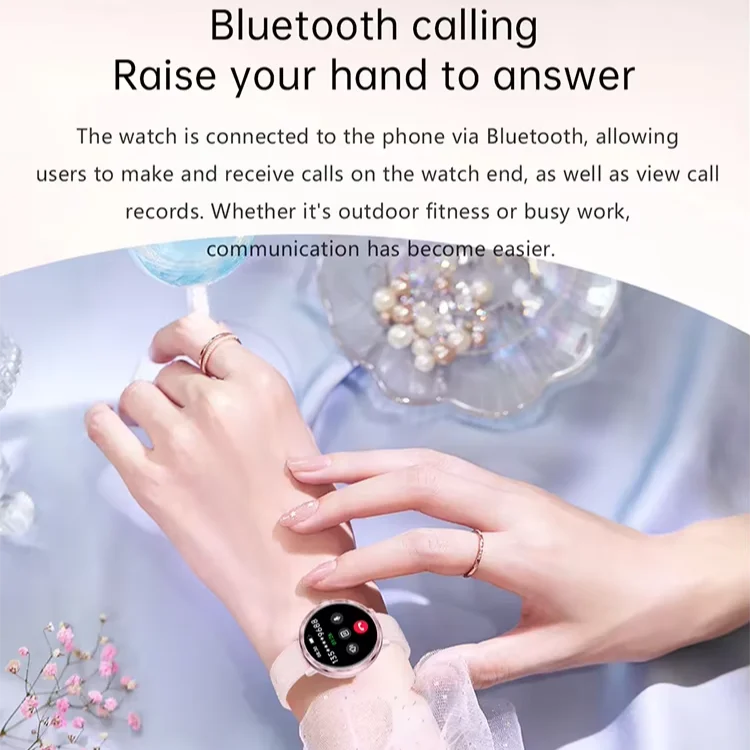2025 Fashion NX27 Ladies Smart Watch AMOLED Screen Fitness Tracker BT Call Health Monitor Sport Smartwatch for Women