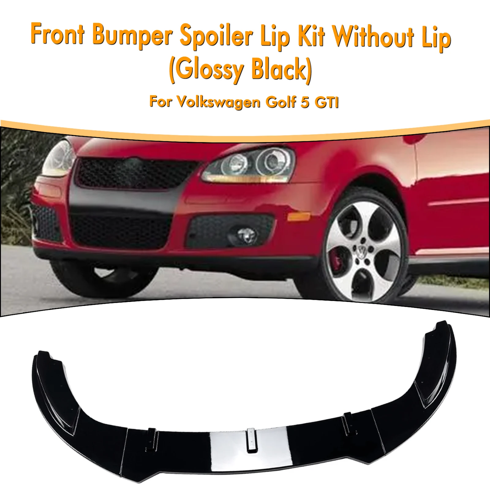 

Front Bumper Spoiler Lip For Volkswagen VW Agen Golf 5 GTI Without Lip Carbon Fiber Look/Gloss Black Lower Splitter Protector