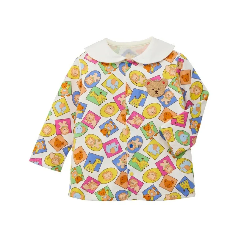 Kids Long Sleeve Blouse Japanese Navy Collar Boys Shirt Cartoon Friends All Over Print Shirts Children Casual Inner Wear Tops