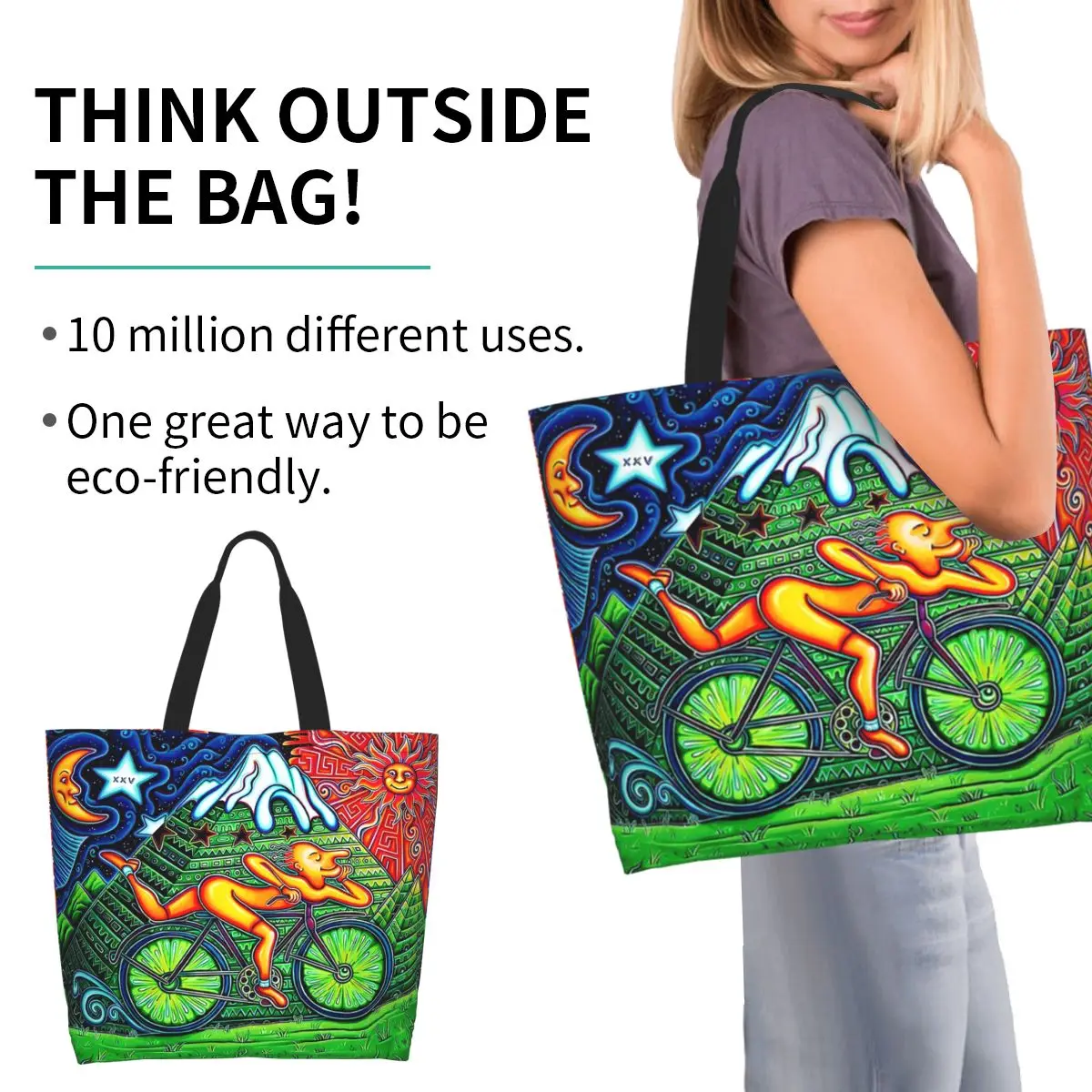 Discovery Of LSD Albert Hofmann Shopping Tote Bag Canvas Large Capacity Shoulder Bags Shopper Grocery Handbag for Women