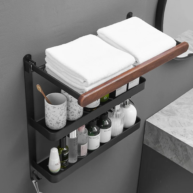 Bathroom toilet shelf towel rack integrated without perforation wall