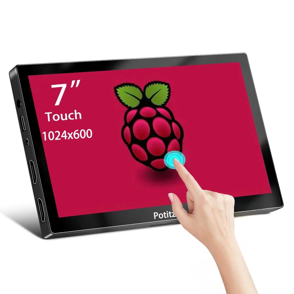 

7 Inch Touchscreen Portable Monitor 1024x600 60Hz Display HDMI-Compatible For PC Gamer Laptop Xbox Switch Raspberry Pie Series