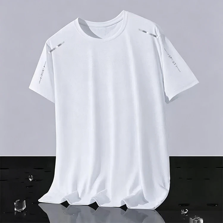 Neue Ice Silk Laufshirts für Herren, lockeres Kurzarm-Oberteil, Basketball-Gym-Sportbekleidung für Männer, Fitness-Workout, atmungsaktives Mesh-T-Shirt – Detail 35