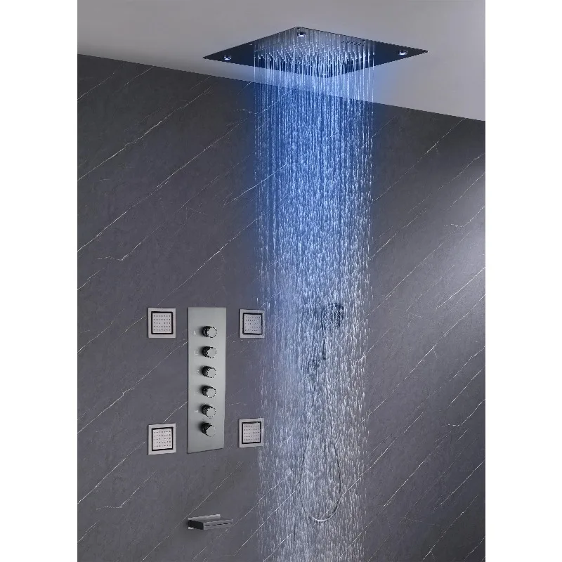 Hot Sale Ceiling Installation Smart Waterfall Shower Set Concealed Thermostatic Bathroom Shower Mixer