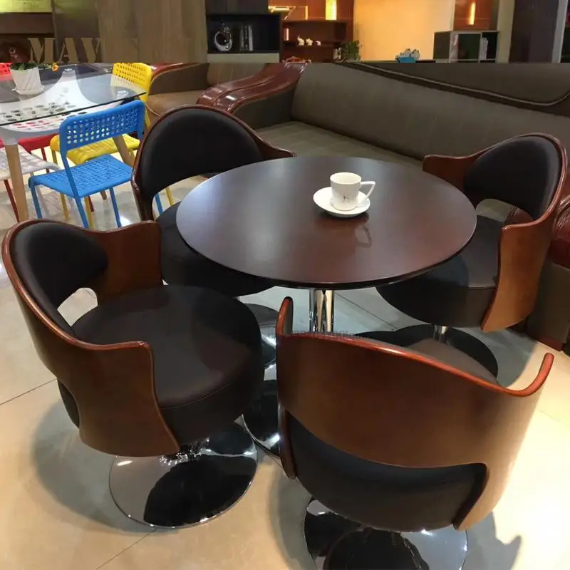 

Reception Desk For Beauty Salon Furniture Shop Counter A Table And Four Chairs Combination Simple Modern Solid Wood Chairs