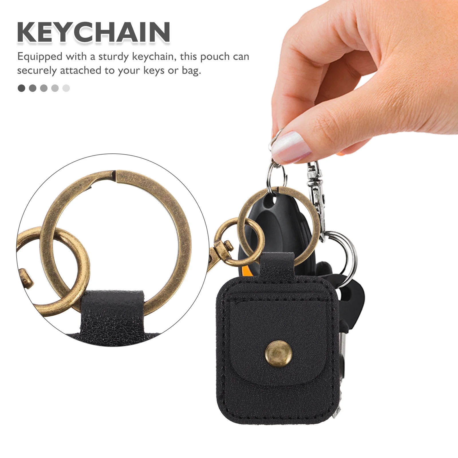حقيبة تخزين العملات المعدنية الصغيرة المحمولة من البولي يوريثان مع سلسلة مفاتيح محفظة صغيرة للنساء حامل المال تغيير المحفظة للنساء