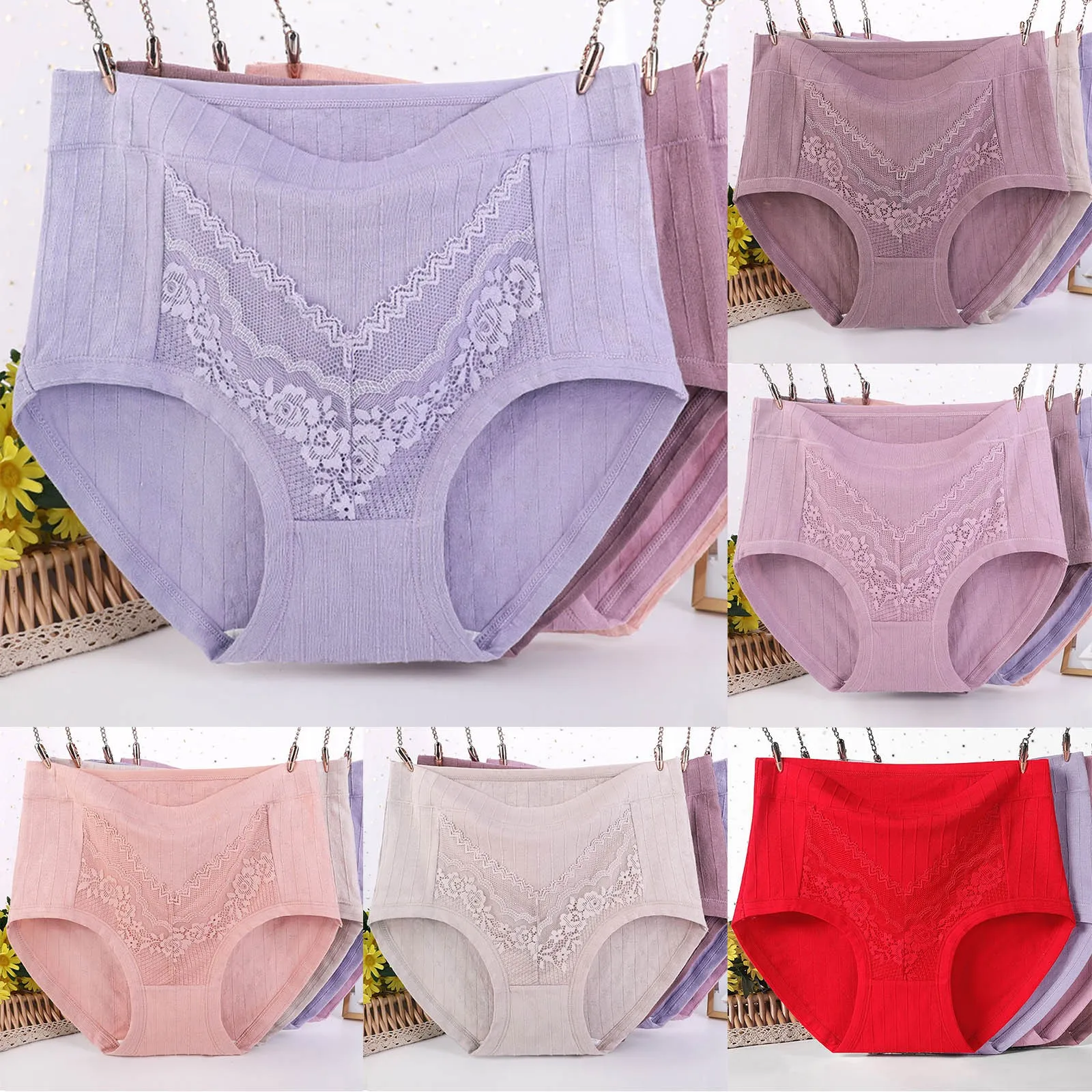 Womens Underwear Cotton Panties Lace Soft Hipster Panty Ladies Microfiber Women's Panties Vintage Satin Lace Panties