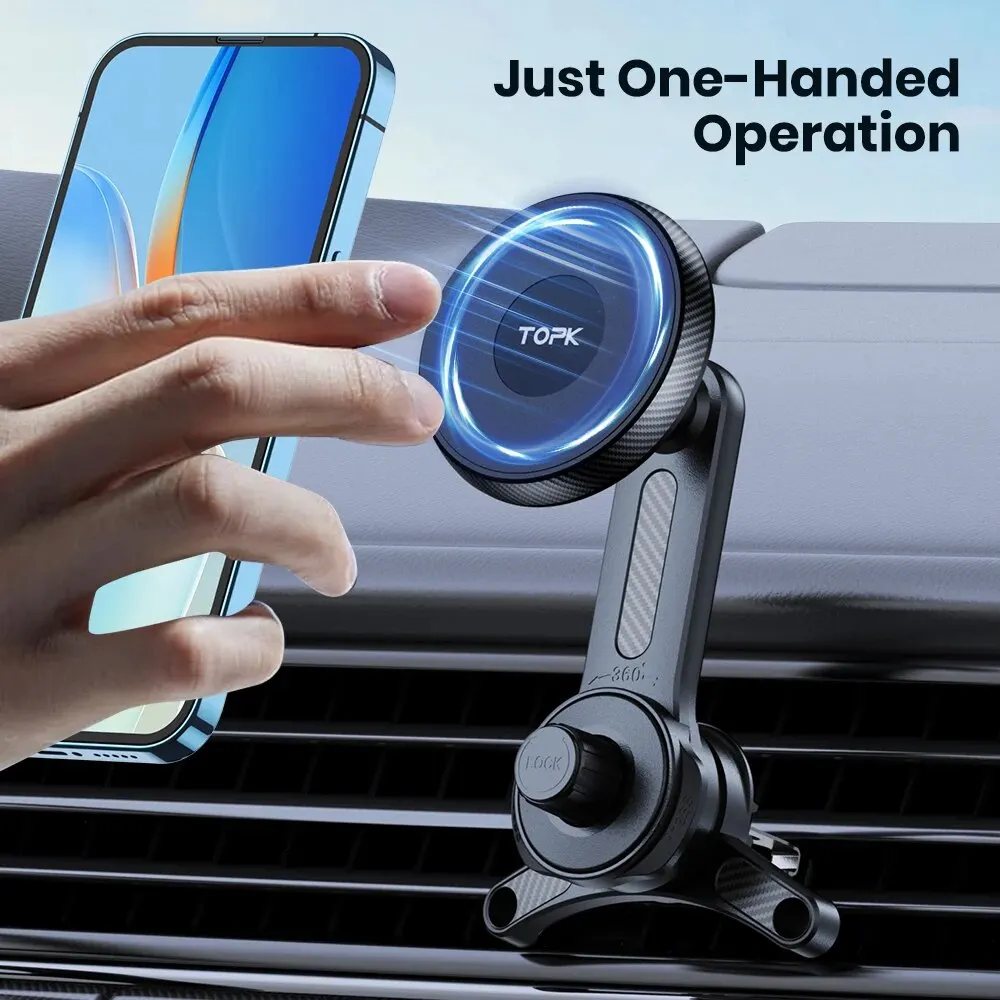 TOPK Magsafe Phone Holder for Cars, Magnetic Phone Car Mount,Air Vent Car Phone Holder,Car Cradle for iPhone 15/14/13/12 Series image 4