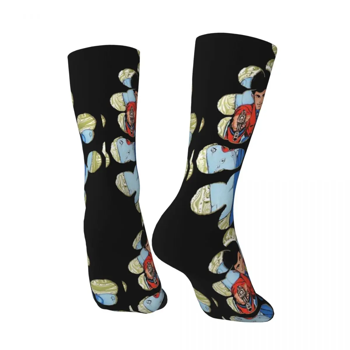 Funny Happy Men's Compression Sock Classic And Simple Vintage Harajuku Lupin the Third Plot Action Crime Japan Hip Hop Crew Sock