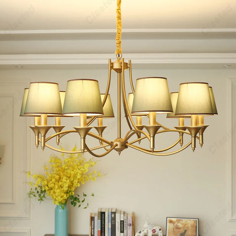 

Американский минималистичный светодиодный светильник из железной ткани, люстра для спальни, гостиной, столовой, декоративное освещение, лампы